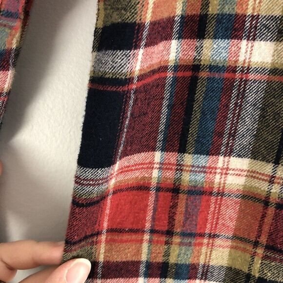 Forever 21 Womens Small Long Sleeve Flannel Shirt Red Button Down Western Rodeo - Picture 6 of 10